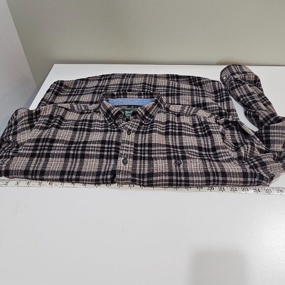 Woolrich Shirt Mens Large Gray Black Plaid Cotton Flannel Button Up Gorpcore - Picture 7 of 8